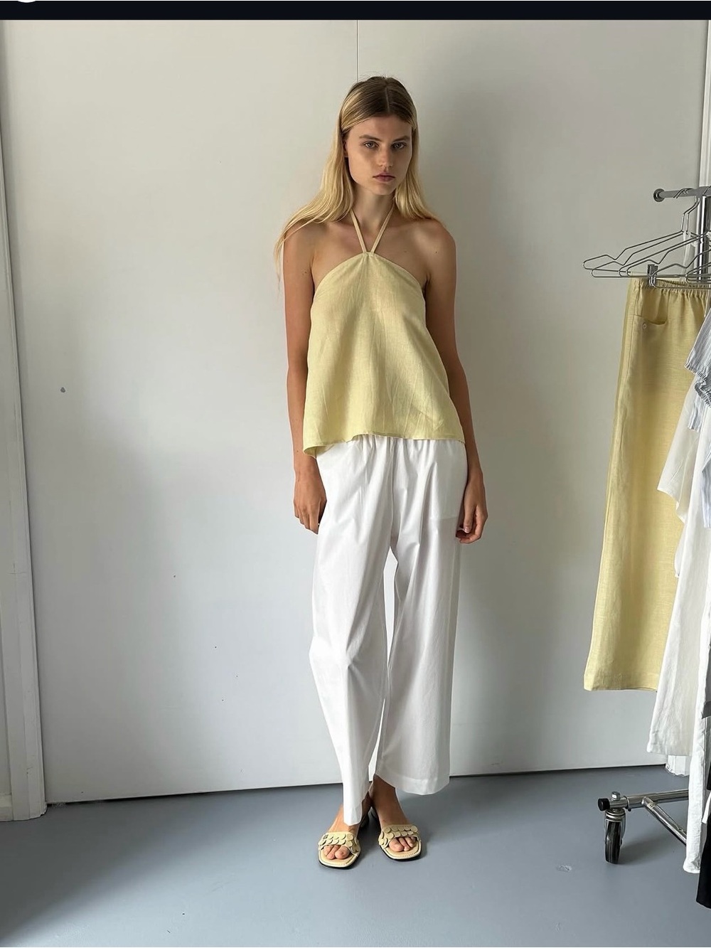 Deiji Studios LINEN WRAP BACK TOP